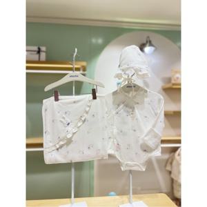 압소바HM (출산선물)리본코튼모달배냇슈트속싸개모자3종 (Q7A2D10102)