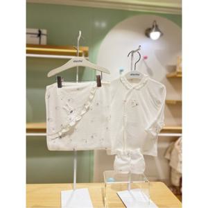 압소바HM (출산선물)리본코튼모달배냇저고리속싸개손싸개 3종 (WA2D10102)