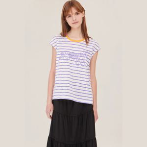 [베네통]페인팅 스트라이프 슬리브리스 티셔츠 (BATSE5531)