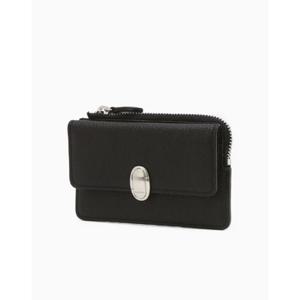 [질스튜어트ACC] JAWA5F113BK [TATE] 블랙 가죽 오발 장식 지퍼 카드지갑