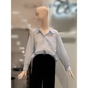 [쥬크]시스루 스트라이프 루즈핏 긴팔 셔츠  Z252MSC041