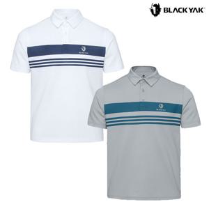 블랙야크 남성 기능성 반팔티셔츠 남성 스트라이프 피케 카라 반팔티 1BYKTMU017