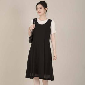 애비뉴투지 엄마옷 비앙카 라운드 정장 쉬폰 여름 조끼 롱 원피스 K08505