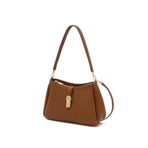 [닥스핸드백] 브라운 소가죽 체크 장식 포인트 숄더백 DCBA5F171W2