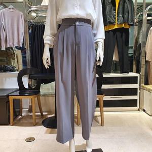 [앙탈]  330964312_투버튼하이웨스트 허리밴딩 여자슬랙스