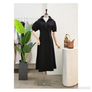 [포커스]  23FM3C9OP5380_퍼프 반집업 A라인 롱원피스