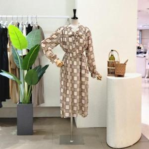 [포커스]  FF3H7OP00399_네모 넥리본 플리츠 롱원피스