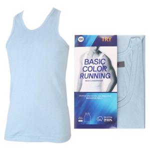 [옷자락]남자 40수 데일리 런닝 칼라 슬리브리스 코튼 나시