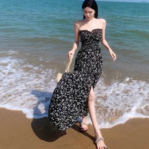 [바바라옷장]249228 - 잔꽃 밴딩 쉬폰롱원피스 휴양지룩 바캉스