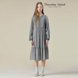 [Thursday Island] 핀턱 스퀘어 배색 패턴 원피스(T236MOP166W)