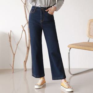 에덴 스판 뒷밴딩 하이웨스트 데님 통바지 OM-220935 여성청통바지