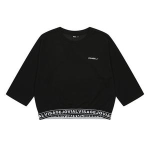 [소이]여아 레터링 밴트 7부 티셔츠 23F0791_BK