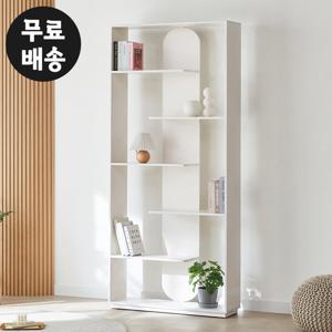 루나 화이트 5단 책장 거실 전면 책꽂이 선반형 800