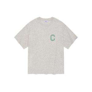 M 커버낫반팔티 CQK CO2402ST56-HG C 로고 렌티큘러 티셔츠 헤더 그레이
