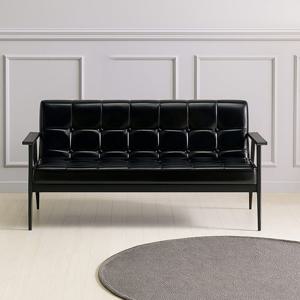 리버퍼니쳐 믹셀 3인쇼파 블랙프레임 거실 카페 휴게실 사무실