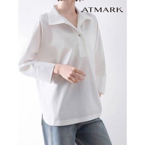 [앳마크]ATMARK (77까지)루즈하프오픈카라셔츠_AA56SH002G