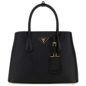 25 FW 프라다 블랙 사피아노 더블핸들 토트백 스몰 1BG8872A4A