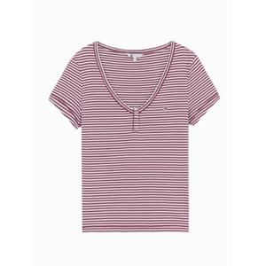 타미힐피거 스트라이프 브이넥 티셔츠 BB T32E6TTO31TWT1 VVK