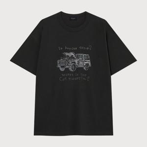 [커버낫]커버낫 빈티지 카 드로잉 티셔츠 차콜 CO2503ST23CH