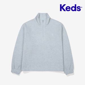 [케즈]Keds 니트 본딩 하프집 맨투맨_KD2POF4102FLBU