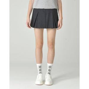 헤지스 골프 여성 25FW 네이비 여성 데님 플리츠 스커트 HWSK5C511N3