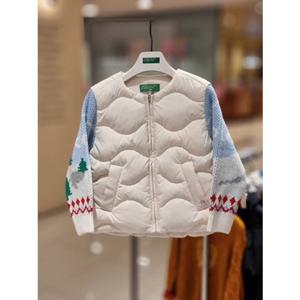 [베네통키즈] 여아 니트소매패딩점퍼 (QAPD02441)