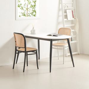 라로퍼니처 엘쉬 1350 반타원 포세린 통 세라믹 4인 식탁 세트 (식탁+의자2)