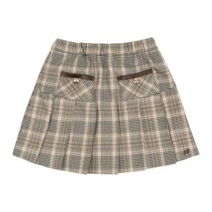 [빈]베이지 체크 플리츠 스커트BX54SK02BG