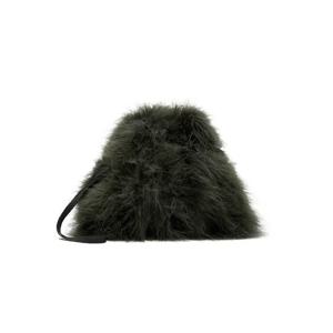 25 FW 이브살로몬 여성 카키 미니 깃털 파우치 252594F048002