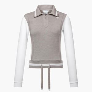 데상트골프웨어 JQS DP32WFKP98-BEGG 여성 니트 쿠션지 하이브리드 스웨터 / Beige