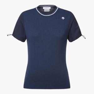 데상트골프웨어 JQS DP32WFKP71-GBLG 여성 하이브리드 반팔 니트 / Green Blue