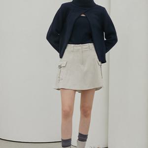 [에고이스트]포켓 스트랩 언발 미니 플레어 스커트 (EQ4WS060)