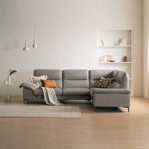 [다우닝] 아지오 5인 코너 전체 천연 면피가죽 소파