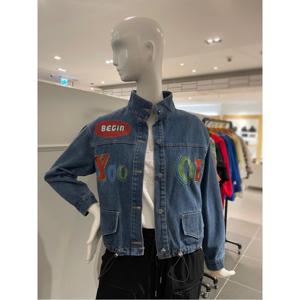 르니앤맥코이 차이나 넥 자수 레터링 데님 자켓 (MM10JK702HJY)