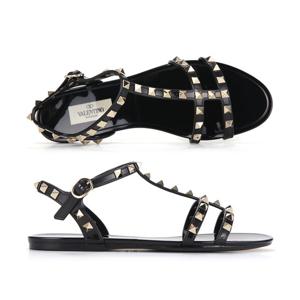 발렌티노 6W2S0H38 PVS 0NO 락스터드 플랫 샌들