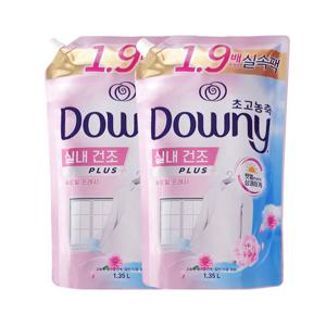 다우니 실내건조 초고농축 섬유유연제 플로럴 블로썸 리필 1.35L x2