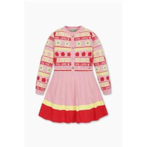 [베네통 키즈] 컬러스 플라워 니트 원피스 QAOP02541PK_핑크