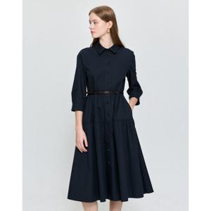 헤지스 여성 25FW 셔츠카라 원피스 네이비 HSDR5D802N2