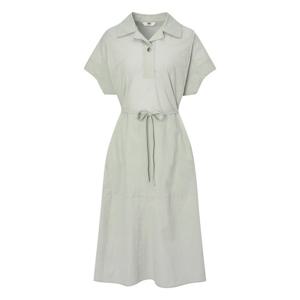 닥스 여성 25SS 그린 절개장식 오픈카라넥 나일론혼방 반소매 롱원피스 DLDR5B501E1