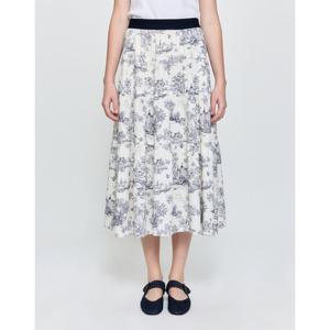 헤지스 여성 25FW H.Toile 뜨왈 프린팅 티어드 스커트 크림 HSSK5D802CR