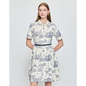 헤지스 여성 25FW H.Toile 뜨왈 피케 원피스 크림 HSDR5D801CR