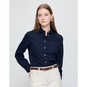 헤지스 여성 25FW 아이코닉 페더트윌 셔츠 네이비 HSSH5DC84N2