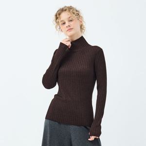 글리터 러플 소매 단델리온 터틀넥 풀오버 (UFKKTN344N-BROWN)