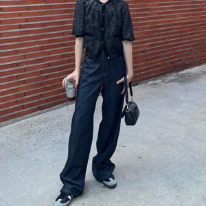 질스튜어트뉴욕   25FW 네이비 워싱 레이온혼방 데님팬츠 JSPA5C130N3