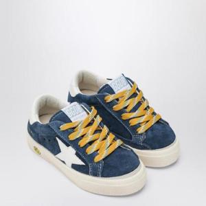 GOLDEN GOOSE Low top May sneakers in blue suede and white leather GTF00112F007436XLGOLDE-50930