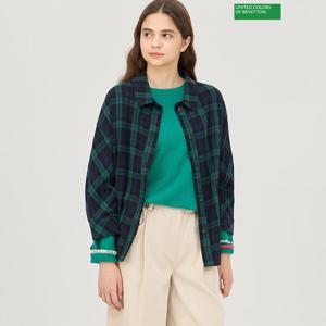 베네통 모르코 체크 블라우스 BABLA4541