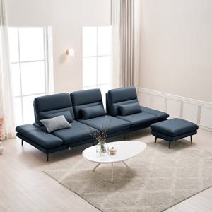 [다우닝] 루카스 4인 스윙 전체 천연 면피가죽 소파+스툴