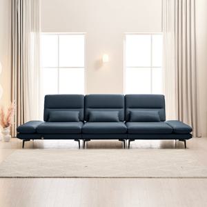 [다우닝] 루카스 4인 스윙 전체 천연 면피가죽 소파