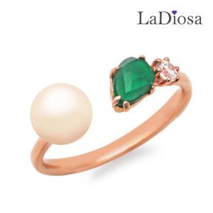 라디오사 18K 그린오닉스 오픈링 반지 LK18JJ-10205R