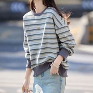 [에이시크] 소프트라인 스프라이프 맨투맨 티셔츠 C25CTS724